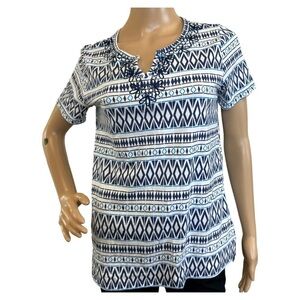 Sag Harbor Blouse - Small - Blues and White